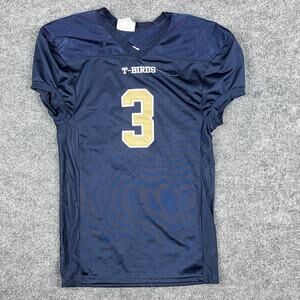 T-Birds Jersey Womens Size M Navy Stretch Fit Football Mesh V-Neck Number 3